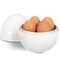 Microwave Egg Cooker Steamer 4 Eggs Soft Medium Hard Dishwasher Safe White